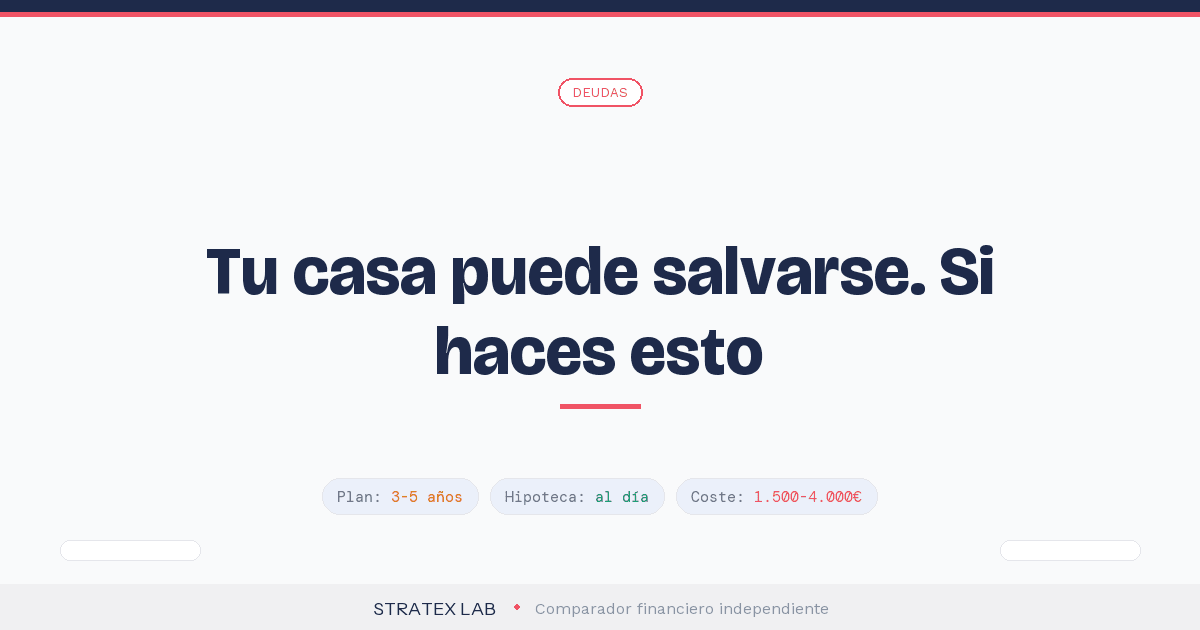 Segunda oportunidad vivienda habitual - Stratex Lab
